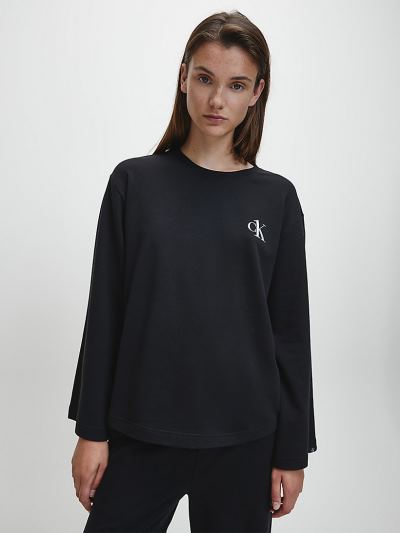 Calvin Klein Ruhák HU631141 | Calvin Klein CK One Lounge Női Hosszú Ujjú Póló Fekete